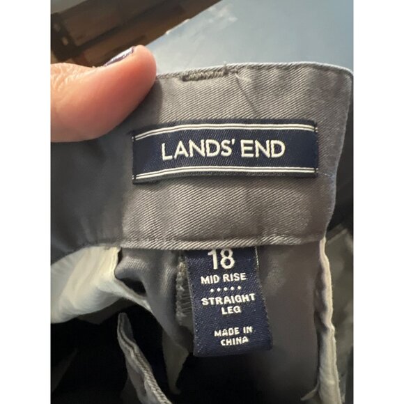 Lands End Womens Mid Rise Straight Leg Pants Gray Size 18 - Picture 8 of 11